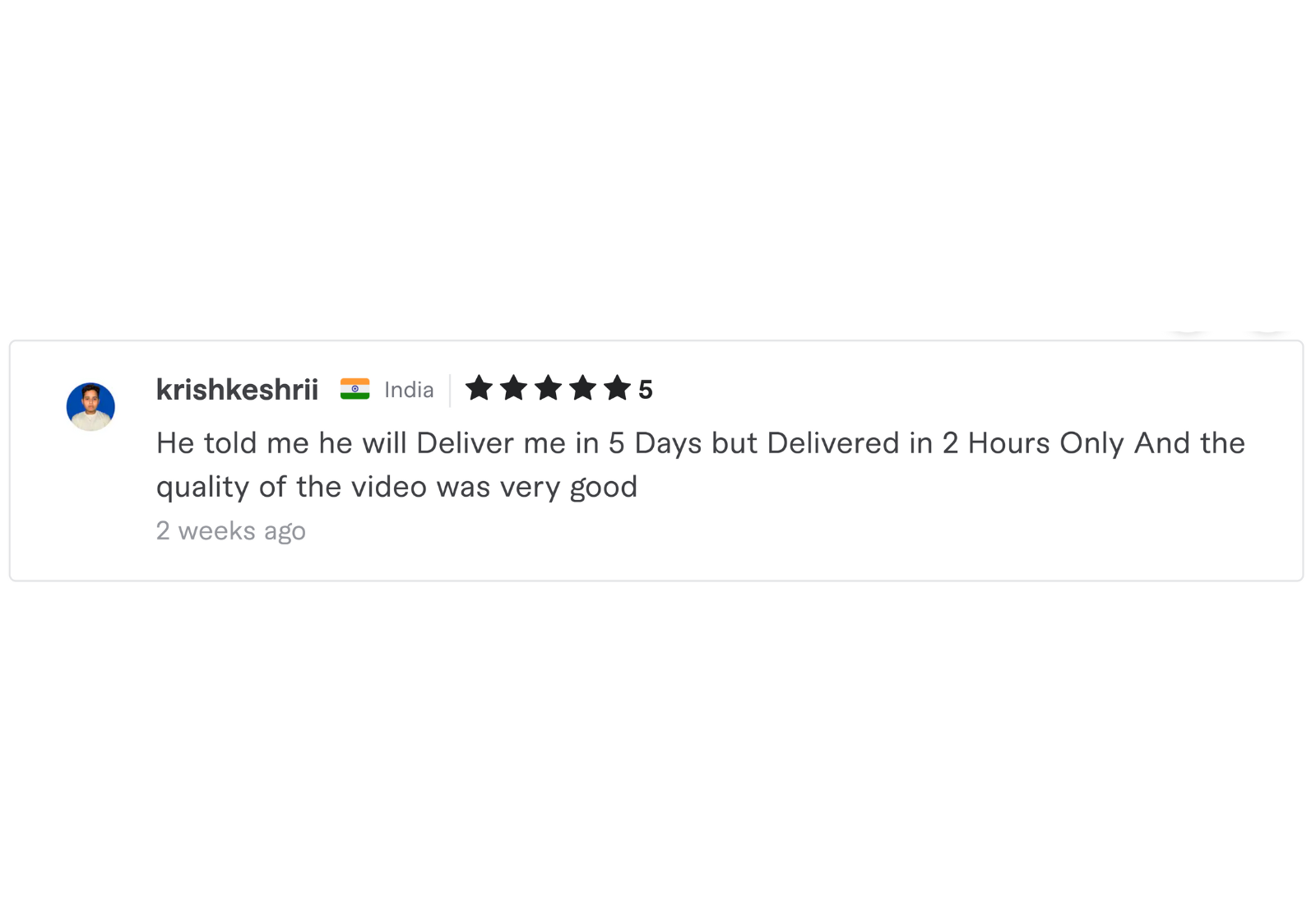 Review by Krishna K., India