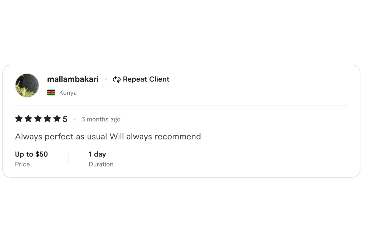 Review by Mallam B., Kenya